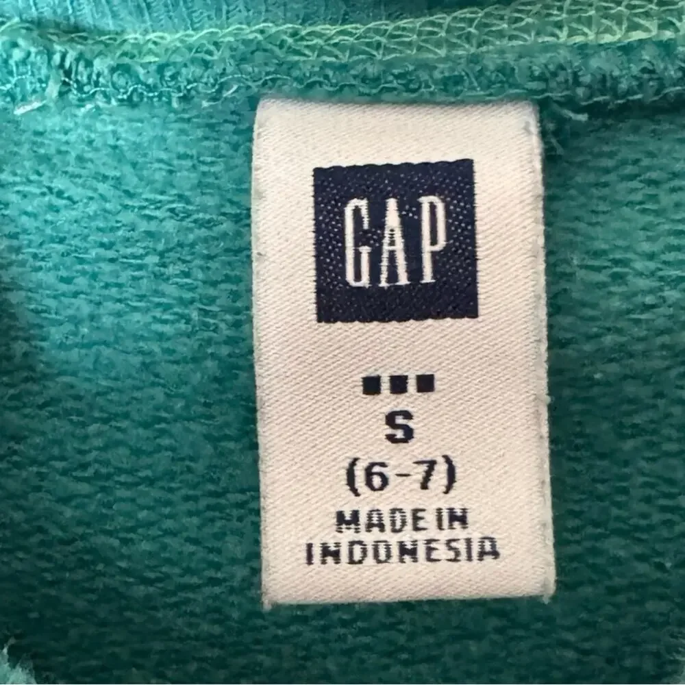 GAP Zip Up Front  Logo Long Sleeve Crewneck Sweatshirt Sz S 6-7